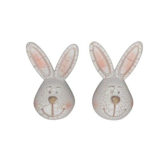 Set of (2) Easter Bunny Head Holiday Table Home Decor - Picture 1 of 3